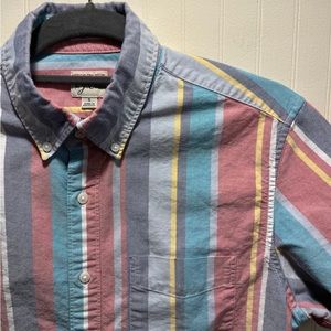 J. Crew striped cotton short sleeve button down